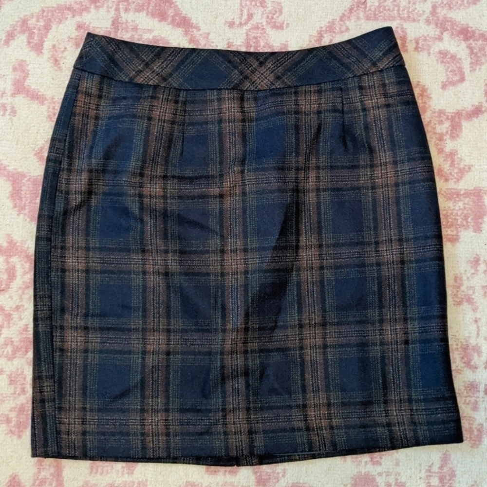 Vintage Chadwick's Blue & Green Plaid Pencil Skirt